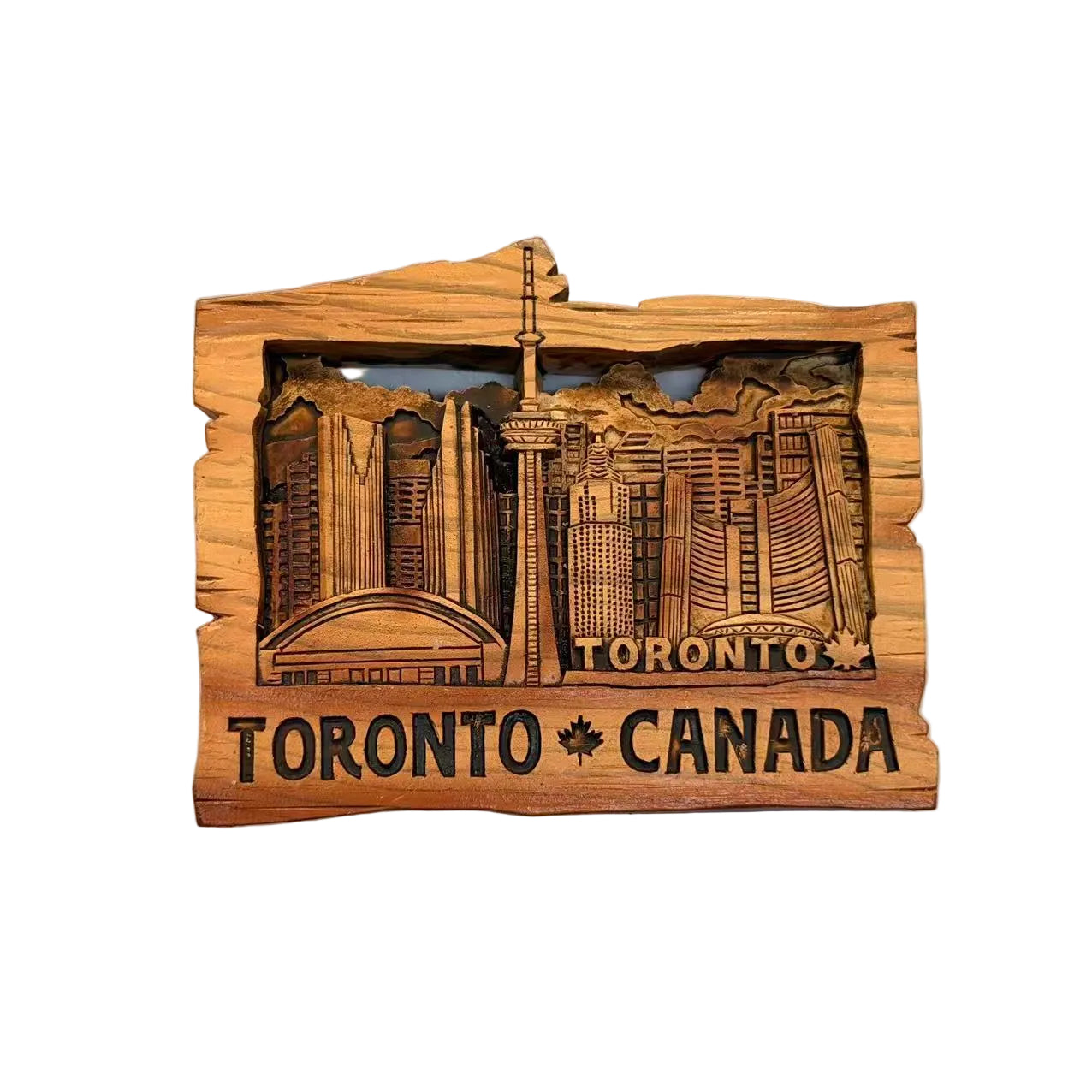 Toronto CN Tower & Skyline 3D Vintage Carved Magnet